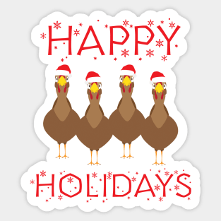 Happy Holidays: From Happy Chickens Sticker